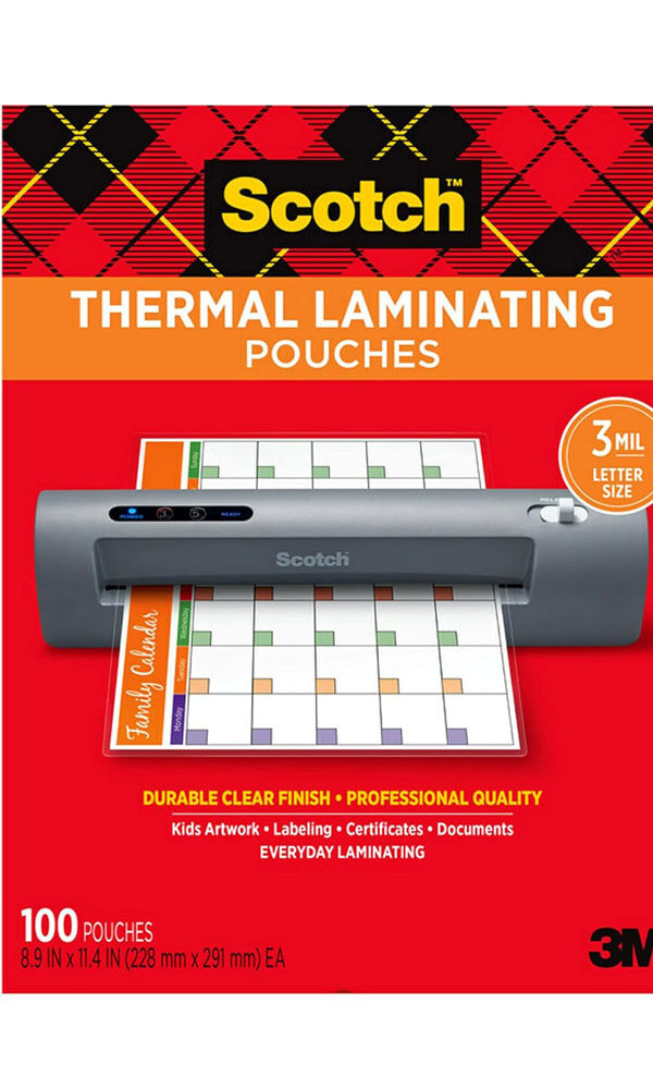 Scotch Thermal Laminating Pouches, 100 Pack Laminating Sheets