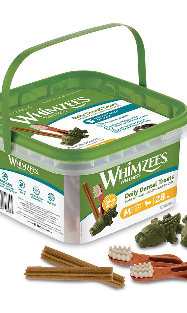 Whimzees Natural Dental Dog Chew, Variety Box Mixed Shapes